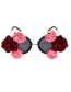 Fashion Black Metal Flower Pearl Sunglasses