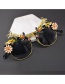 Fashion Black Metal Flower Sunglasses