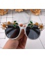 Fashion Black Three-dimensional Ceramic Flower Sunglasses