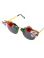 Fashion Black Roses And Diamonds Tassel Sunglasses