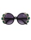 Fashion Green Diamond-encrusted Polarized Uv Protection Sunglasses