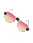 Fashion 3 Diamonds Small Frame Anti-ultraviolet Diamond-studded Sunglasses