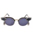 Fashion Black Pearl Round Frame Sunglasses With Fancy Diamond Eyes
