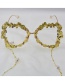 Fashion Rhinestone Style Carved Butterfly Rhinestone Pearl Chain Sunglasses