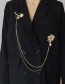 Fashion Golden Double-headed Long Tassel Chain Pearl Coin Brooch
