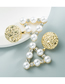 Fashion Golden Alloy Plating Triangle Pearl Rhinestone Earrings