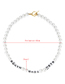 Fashion White Alphabet Pearl Beaded Ot Buckle Necklace