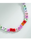 Fashion Color Square English Letters Color Beaded Necklace