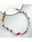 Fashion Color Square English Letters Color Beaded Necklace