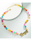 Fashion Colorful Colorful Glass Beaded Letter Necklace