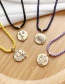 Fashion White Copper Inlaid Zircon Thick Chain Smiley Face Pack Necklace