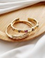 Fashion Golden Copper Inlaid Zircon Geometric Bracelet