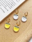 Fashion White Copper Dripping Smiley Face Emoticon Pack Earrings