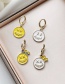 Fashion White Copper Dripping Smiley Face Emoticon Pack Earrings