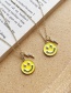 Fashion Yellow Copper Inlaid Zircon Oil Dripping Smiley Emoticon Pack Lightning Necklace