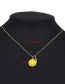 Fashion Yellow Copper Inlaid Zircon Oil Dripping Smiley Emoticon Pack Lightning Necklace