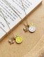 Fashion Yellow Copper Inlaid Zircon Drop Oil Smiley Face Pack Bee Necklace