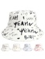 Fashion White Black Single-sided Sun Hat With Letter Graffiti Print