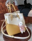 Fashion Yellow Stitching Bunny Pendant Portable Messenger Bag