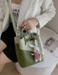 Fashion Black Stitching Bunny Pendant Portable Messenger Bag
