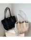 Fashion White Large Capacity Brushed One-shoulder Canvas Handbag