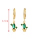 Fashion Golden Copper Inlaid Zircon Fruit And Plant Earrings