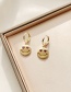 Fashion Red Copper Inlaid Zircon Smiley Face Earrings