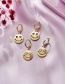 Fashion White Copper Inlaid Zircon Smiley Face Earrings