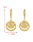Fashion White Copper Inlaid Zircon Smiley Face Earrings
