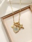 Fashion Golden Copper Inlaid Zircon Love Eye Lock Necklace