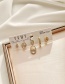 Fashion Golden 5-piece Set Of Copper Inlaid Zircon Pig Nose Ear Studs