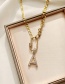 Fashion A Copper Inlaid Zircon Letter Thick Chain Necklace
