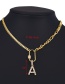 Fashion Q Copper Inlaid Zircon Letter Thick Chain Necklace