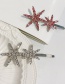 Fashion Pink Rhinestone Six-pointed Star Metal Starfish Hairpin