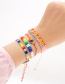 Fashion 2# Beaded Alphabet Rainbow Daisy Beaded Bracelet
