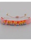 Fashion 4# Beaded Alphabet Rainbow Daisy Beaded Bracelet