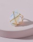 Fashion Golden Acrylic Arrow Shape Opal Ring
