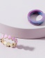 Fashion Pink Acrylic Resin Metal Peach Heart Dripping Ring Set