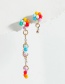 Fashion Color Rainbow Rice Bead Woven Flower Earrings