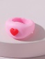 Fashion Light Pink Peach Heart Soft Clay Hand Pinch Ring