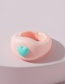 Fashion Light Blue Peach Heart Soft Clay Hand Pinch Ring