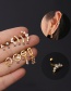 Fashion 10#-gold Stainless Steel Pierced Zircon Screw Ball Earrings