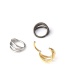 Fashion Gold 10mm 316 Stainless Steel Three-layer Closed Loop Pierced Earrings