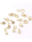 Fashion 6# Micro-inlaid Zircon Love Plum Blossom Square Earrings Single
