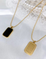 Fashion Golden Round Bead Love Letter Black Label Necklace