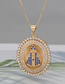 Fashion 2- Oval Madonna Heart Inlaid With Zirconium Virgin Mary Necklace