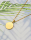 Fashion E Stainless Steel Round Shell 26 Letter Necklace