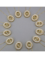 Fashion Gold Gemini Twelve Constellations Gold-plated Copper Round Zircon Necklace