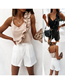 Fashion Beige Ruffled V-neck Halter Top With Suspenders