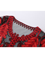 Fashion Black Red Transparent Lace Embroidered Cardigan Sunscreen